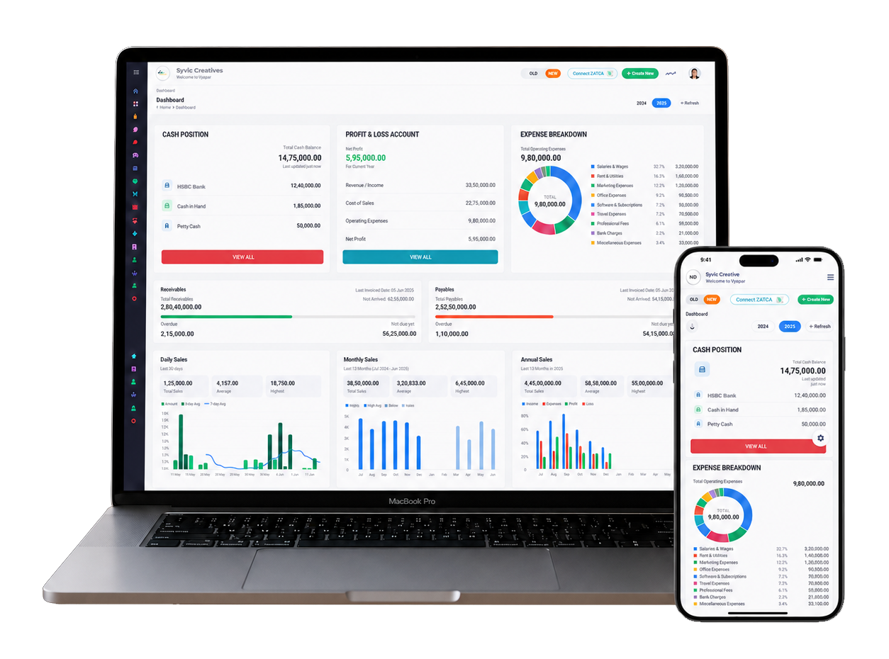 ZATCA Phase 2 Compliant Accounting Software Saudi Arabia - QR Invoice Generator Dashboard